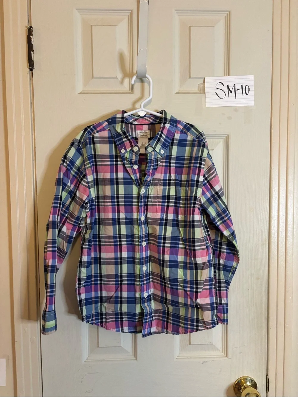 Gymboree Plaid Button-Down Shirt in Pink, Blue, Green